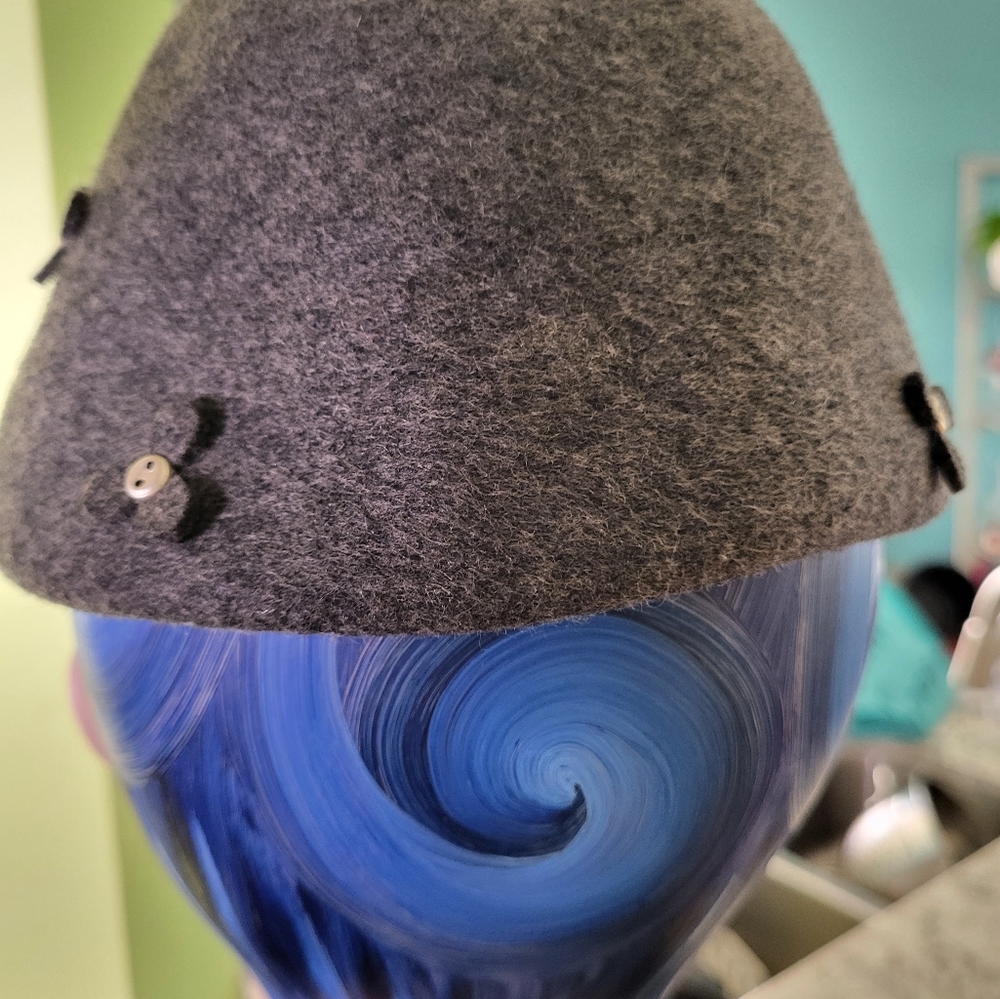Charcoal Gray Vintage Wool Hat - Picture 3 of 4